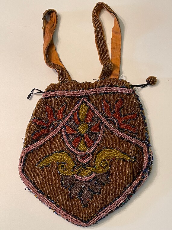 Vintage Beaded Purse with Mirror