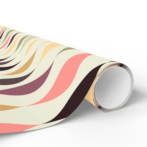 Papel de regalo retro, papel de regalo moderno de mediados de siglo, serpentinas de diamantes, decoración de restaurante de los años 50, 14 colores, acabado mate o brillante, 3 tamaños de rollo imagen 6