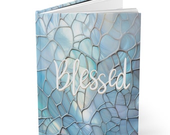 Blessed Lined Journal Matte Hardcover Opal Crackle Art journal Recipe book Travel journal Daily affirmations Gratitude journal Notetaking