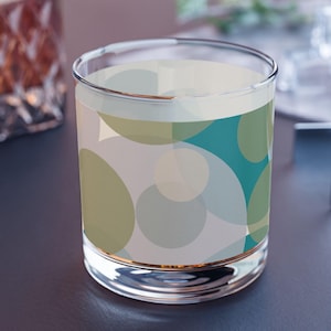 Bokeh Dots Rocks Glass, 10 Colorful Prints, 10oz Abstract Print Whiskey Glass, BPA-Free Barware, Modern Cocktail Tumbler, Stylish Drink Gift