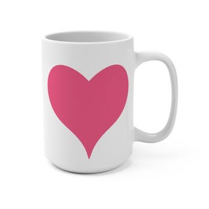 Big Fat Heart Coffee Mug, Choice of Red, Pink, or Black, 11 or 15oz, A Must-Have for Your Coffee Ritual image 4