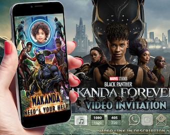 Black Panther Birthday Video Invitation, Black Panther Birthday invitation, Black Panther 2 Wakanda Forever invitation