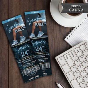 Sneaker Gala Ticket Template, Sneaker Gala Birthday Template, Sneaker Ball Sweet 16 Party, Sneaker Ball Editable Ticket Party Invitation