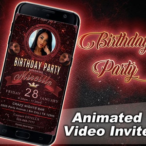 Birthday Party Animated Video Invitation with Photo