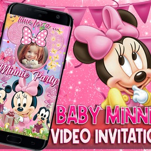 Minnie Mouse verjaardagsuitnodiging, Minnie Mouse uitnodiging, Oh Twodles uitnodiging, Minnie Mouse video-uitnodiging, Minnie Mouse geanimeerde uitnodiging