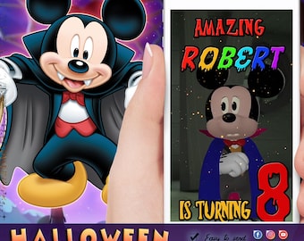 Mickey Mouse Birthday Invitation, Mickey Mouse Halloween Invitation, Mickey Invitation Video, Video Invitation, Kids Halloween Invitation