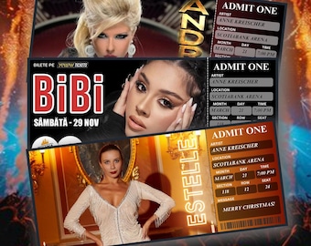 Boleto digital personalizado para concierto o evento, artículo de recuerdo para regalo sorpresa, regalo de cumpleaños o aniversario.