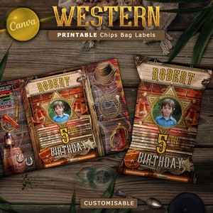 Cowboy Chip Bag, Cowboy Birthday, Cowboy Party, First Birthday, Cowboy Chips Bag, Western Stickers, Cowgirl Birthday Party Chip Bag