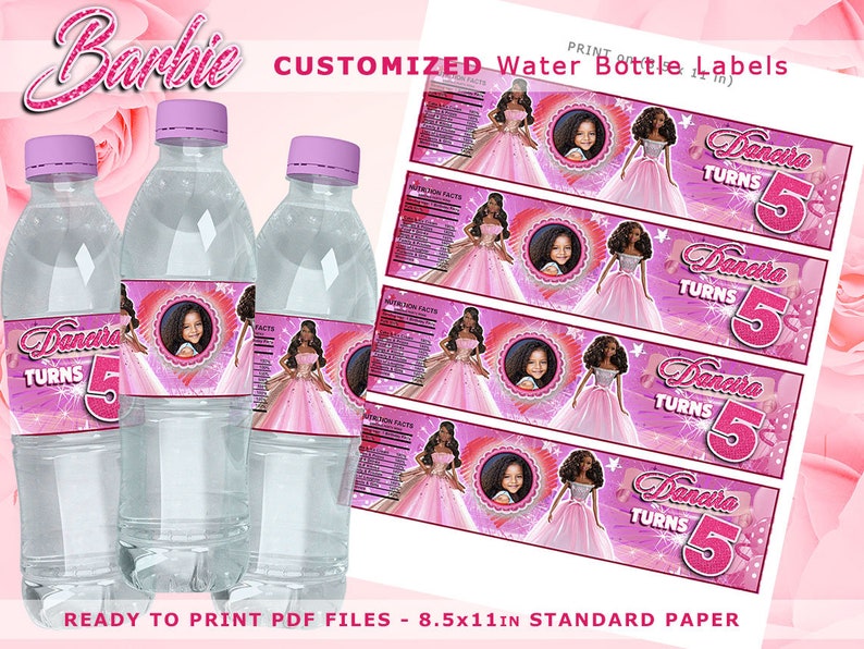 Printable Labels Party Bundle, Personalized Water Botlle Labels, Bottle