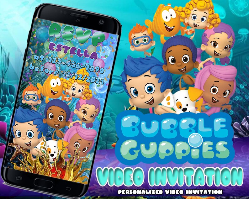 Bubble Guppies Invitation, Bubble Guppies Birthday, Bubble Guppy Birthday Party Invitation