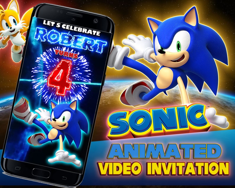 Sonic Invitation Sonic Animated Video Invitation Sonic The Hedgehog Digital Invite Sonic Birthday Party Sonic 2 Customized
