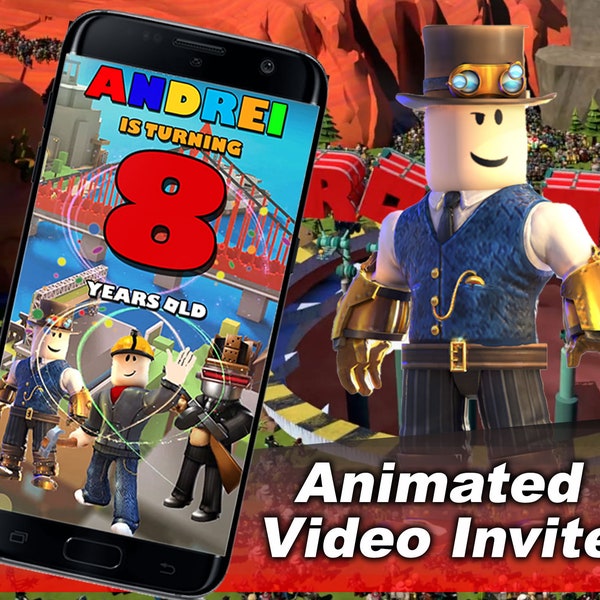 ROBLOX VIDEO Invitation, Roblox Birthday Invitation, Roblox Birthday Party, Roblox video invite, Personalized Video Invitation