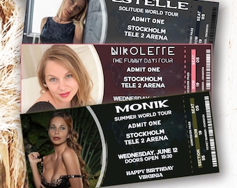 Personalisierte Geburtstagskarte | Personalisierte Überraschungs-Konzertkarten | Überraschung offenbaren für Konzert | Konzert Souvenir Ticket