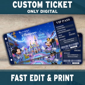 DisneyWorld Ticket Surprise Ticket, Disneyland Bordkarte, Andenken, Geburtstagskarte, Surprise Card, Party