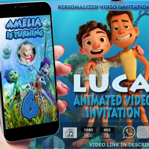 Luca Video Invitation, Luca video, Luca video Birthday, Luca video Party, Digital Invitation, Luca Birthday