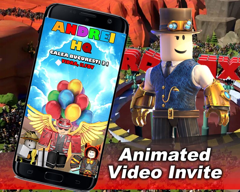 ROBLOX VIDEO Invitation, Roblox Birthday Invitation, Roblox Birthday