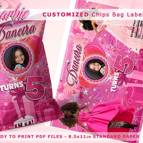 Printable Labels Party Bundle, Personalized Chips bag Labels, Chips Bag Label, Digital chips bag labels