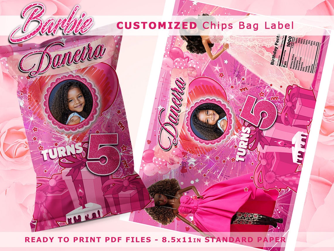 Printable Labels Party Bundle, Personalized Chips Bag Labels, Chips Bag ...