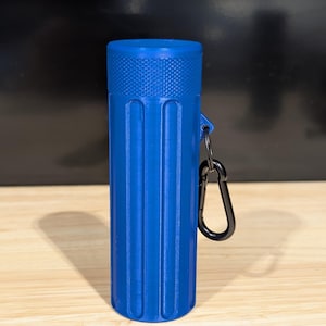 3D Printed Tungsten Holder, Key Ring & Clip PLA Pro blue