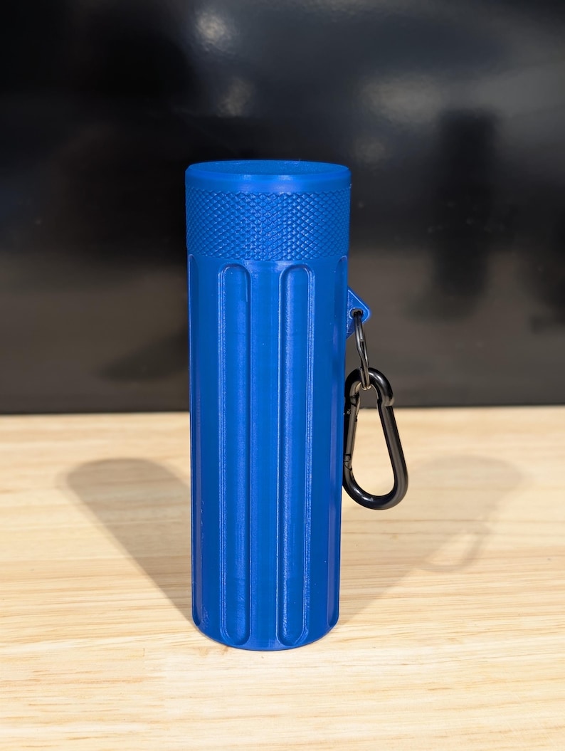 3D Printed Tungsten Holder, Key Ring & Clip PLA Pro blue