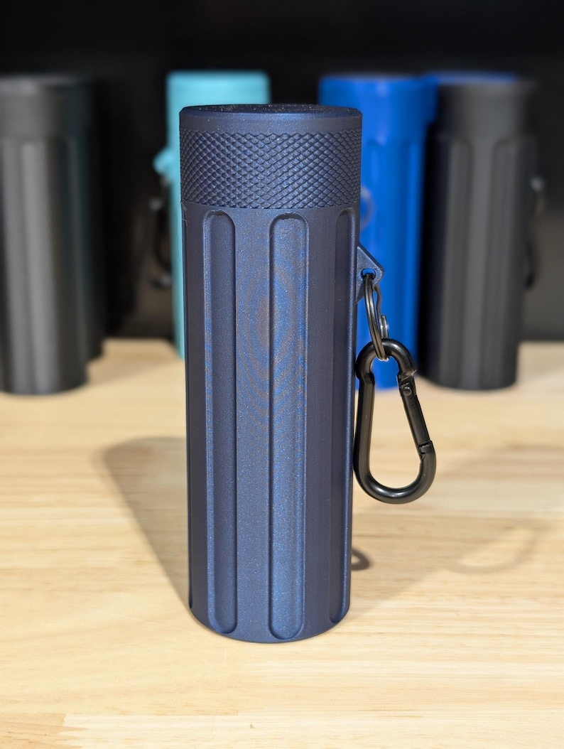 3D Printed Tungsten Holder, Key Ring & Clip PLA Pro MetallicBlue