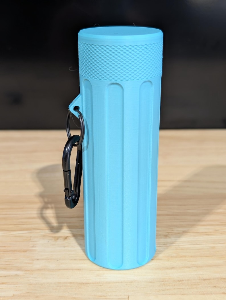 3D Printed Tungsten Holder, Key Ring & Clip Teal PETG