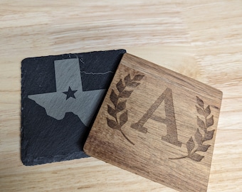 Acacia wood coasters