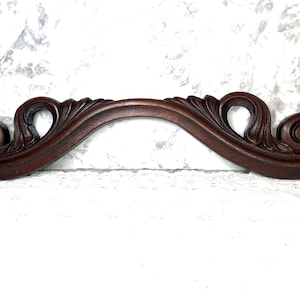 Antique 20” Long Architectural Salvage Hand Carved Solid Wood, Elegant Wall Hanging Decor, Victorian Art Nouveau Style