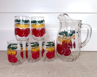 Antique Bartlett and Collins Frosted Fruit and Leaves Pitcher With 