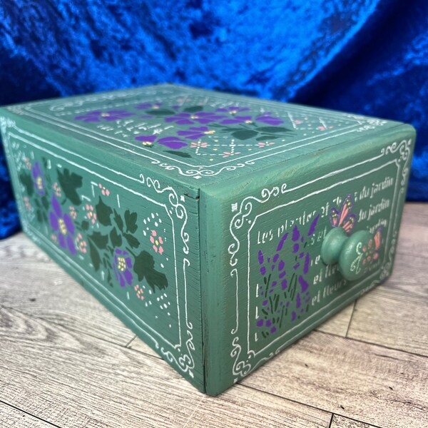 Painted Wood Box Etsy
