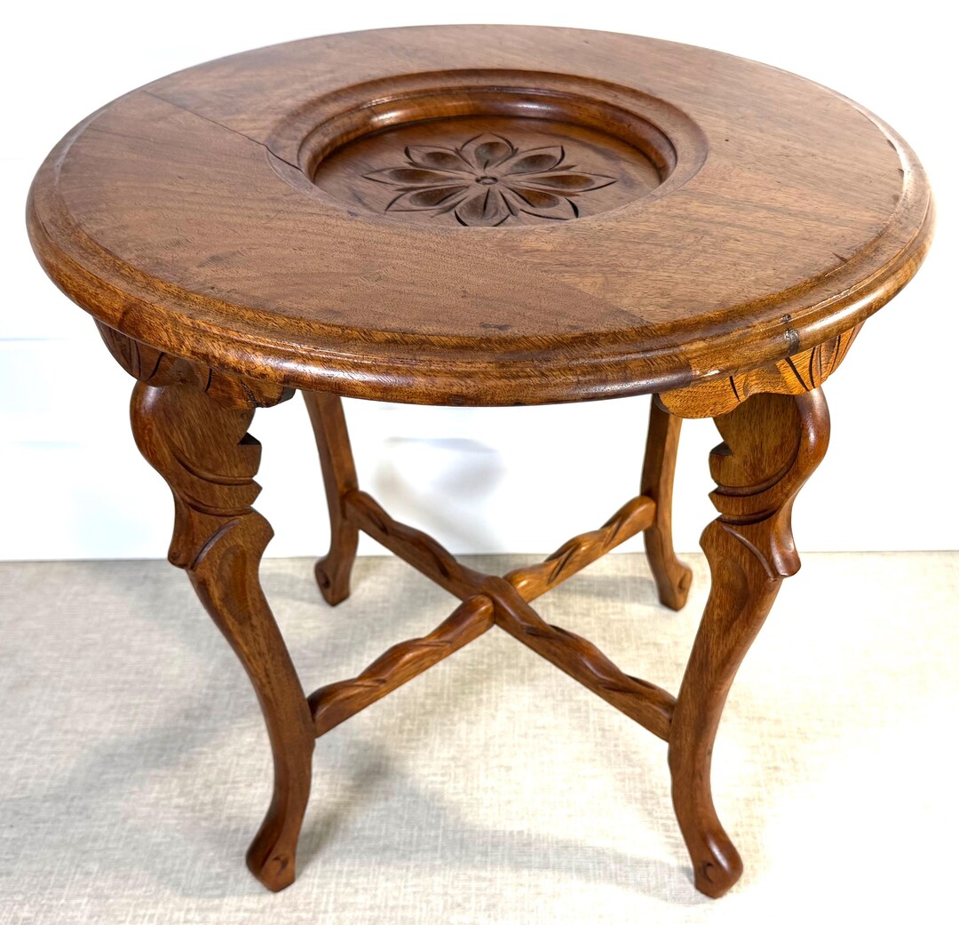 Antique Hand Carved Side End Table - Etsy