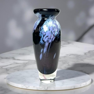 Vintage Amethyst Purple Blown Glass Vase, Living Room, Dining Room Table, Entryway Decor