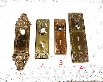 Antique Victorian Art Nouveau Door Knob Backplate - Architectural Salvage