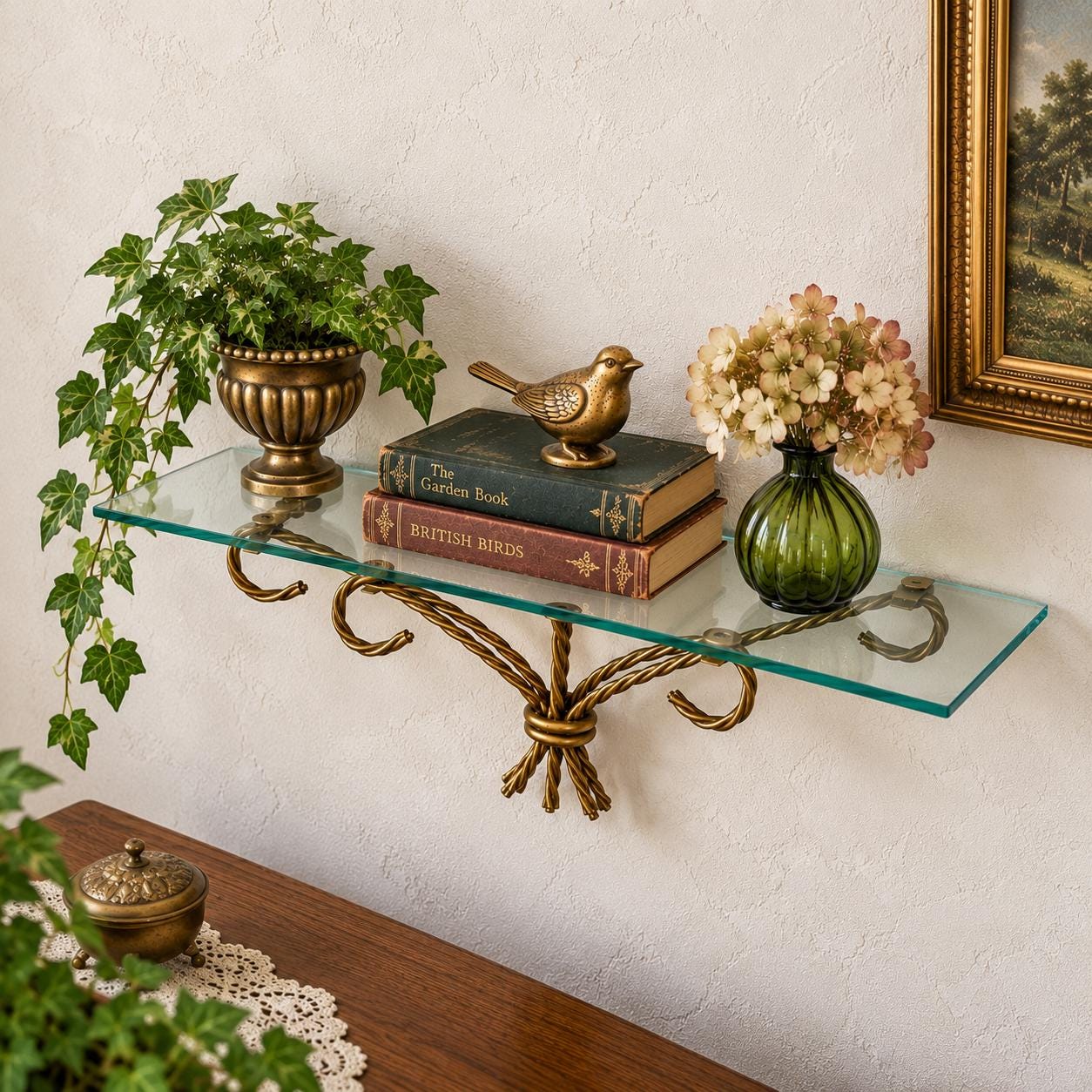 ヴィンテージ glass shelf Vintage Glass Shelf - Etsy
