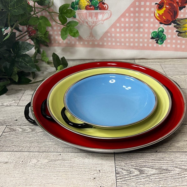 Yellow Enamel Pan Etsy