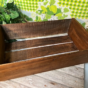 Vintage Wood Fruit Crate, Vegetable, Produce, Rustic Country Farmhouse Decor Storage Box