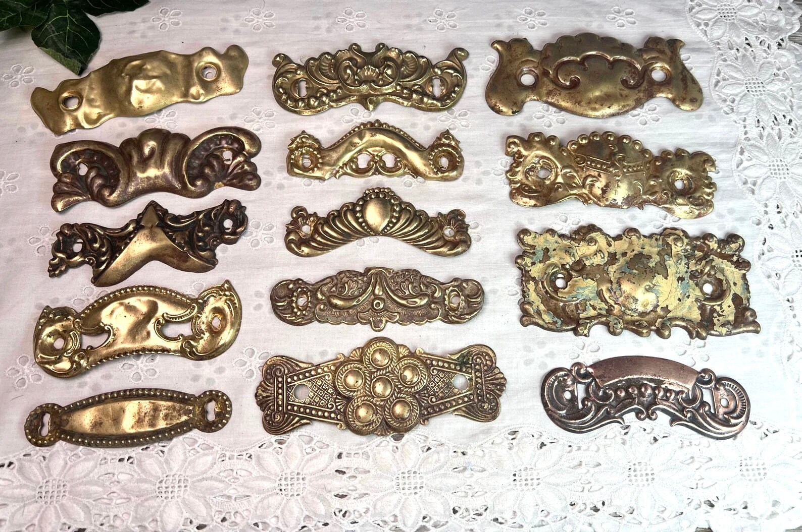 Antique Furniture Hardware, Back Plates for Cabinet Drawer Handles, Pulls, Architectural Salvage Metal Restoration Hardware