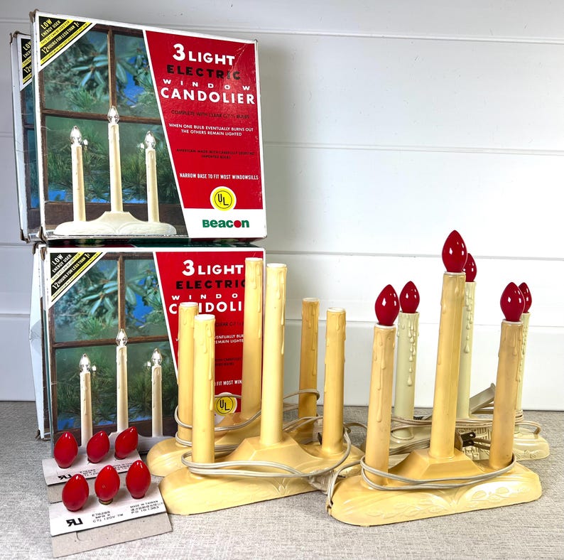 Vintage Electric Christmas Candle Sets, 4 Available, Candolier Window ...