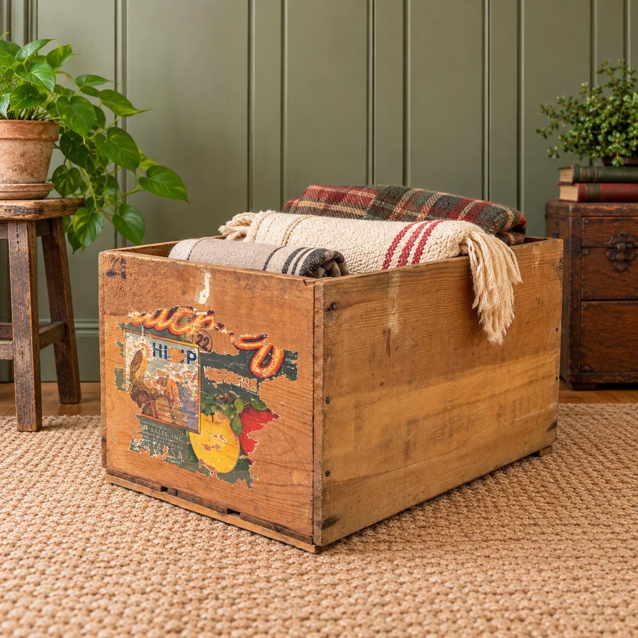 Vintage Wooden Fruit Box - Etsy