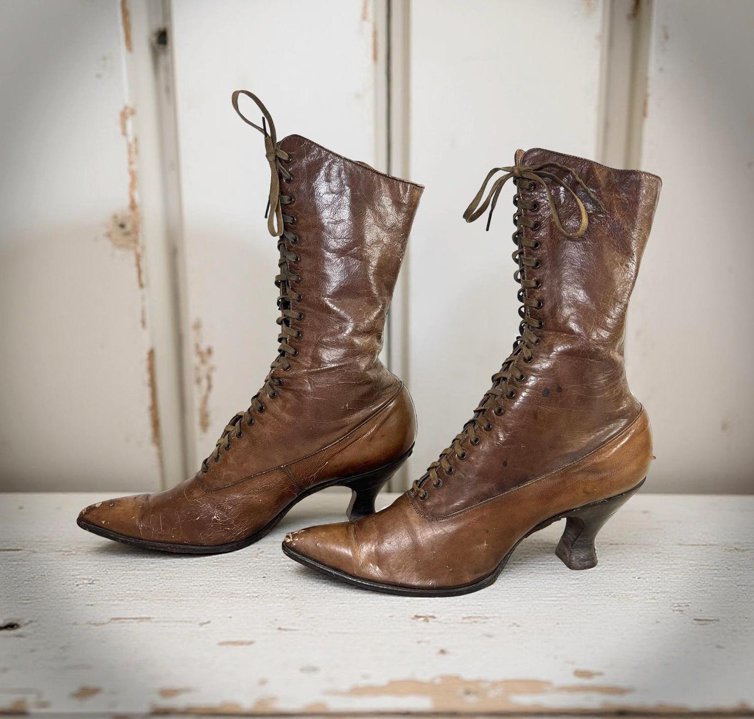Antique Leather Boot Shoe 1800s - Etsy