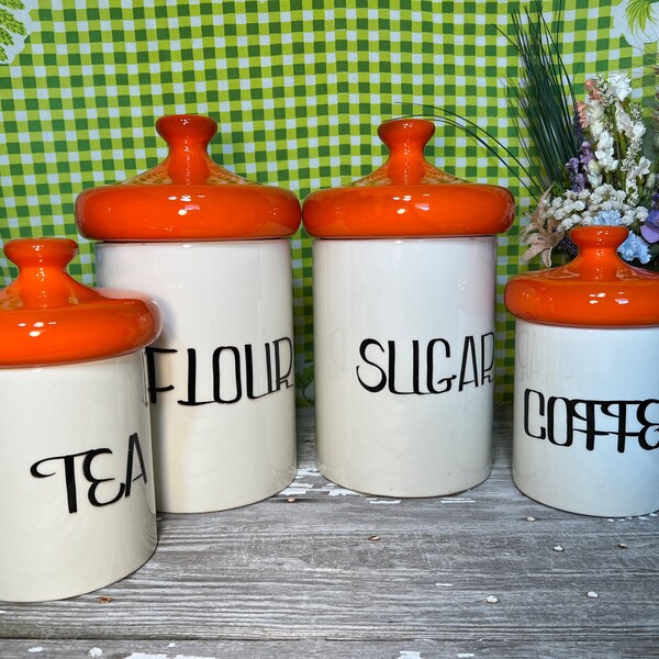 Orange Canister Set Etsy