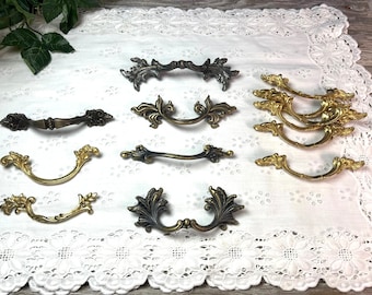 Vintage French Provincial Drawer Pulls: Architectural Salvage Hardware