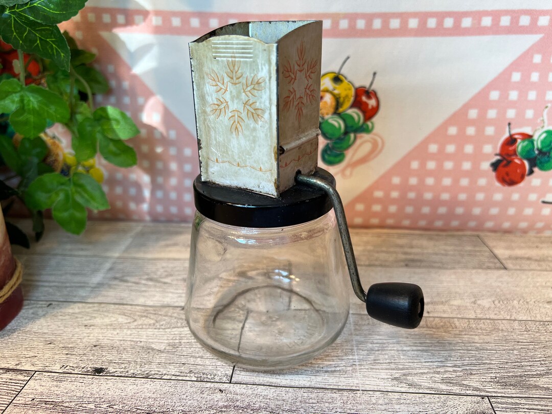 Vintage 1950s Androck Nut Chopper Grinder Glass Jar Metal Etsy