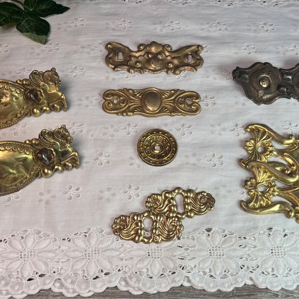 Antique Furniture Hardware, Back Plates for Cabinet Drawer Handles, Pulls, Keyholes, Architectural Salvage Metal Restoration Hardware