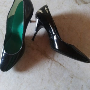 Vintage Black Patent Pumps image 1