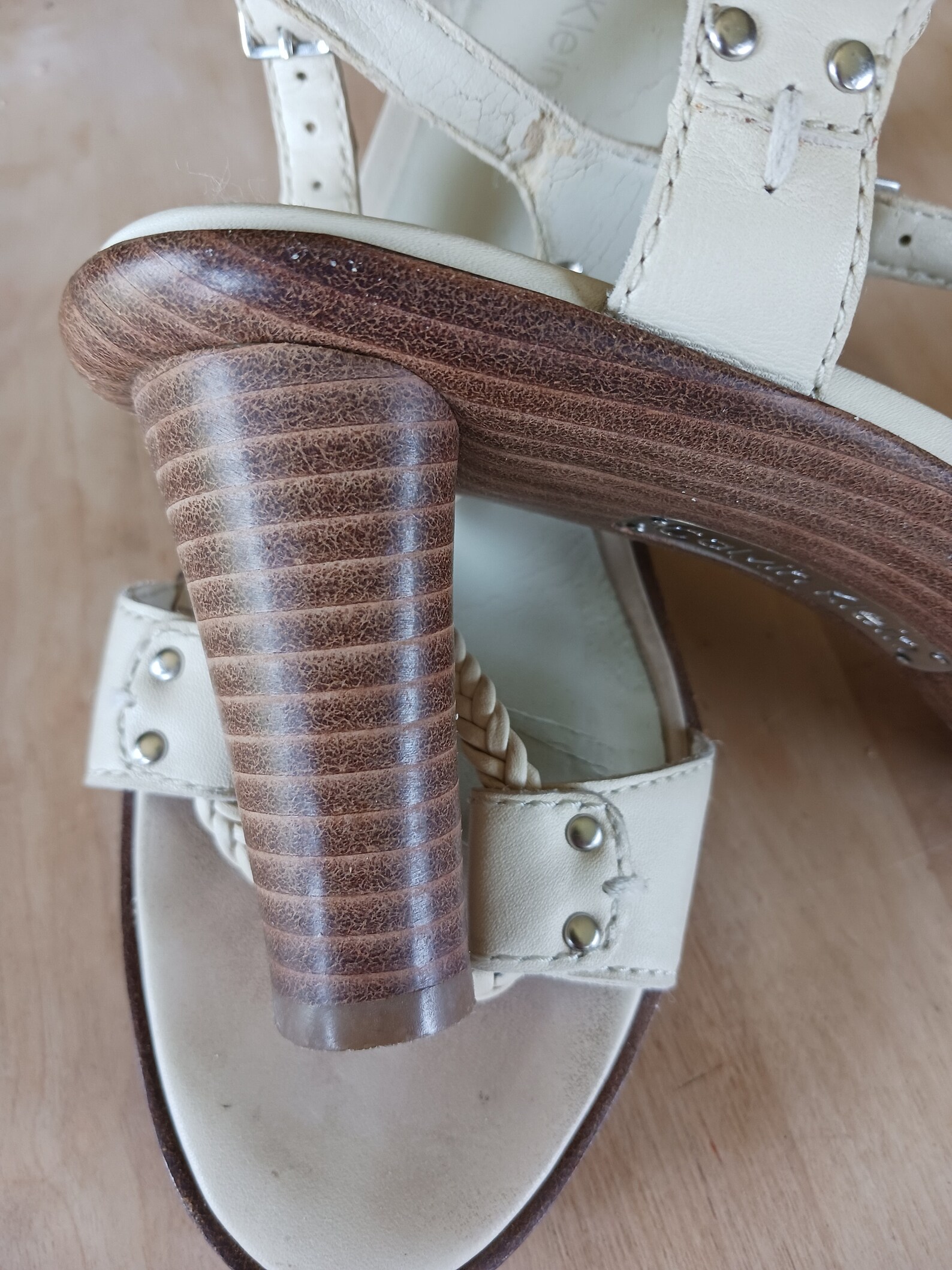 calvin klein open toe heels