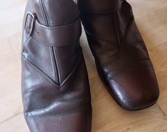 FLORSHEIM | Vintage 1970s men\'s dark oxblood leather shiny zip up ankle boots 70s Florsheim Boots - Etsy main image 3