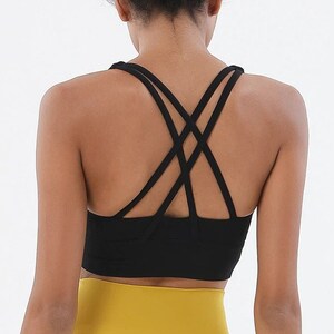 Black Cross Back Crop Top | Running |  Gym | Yoga | Pilates | Dance | Activewear | Athleisure | Dancewear | Exercise Clothes |