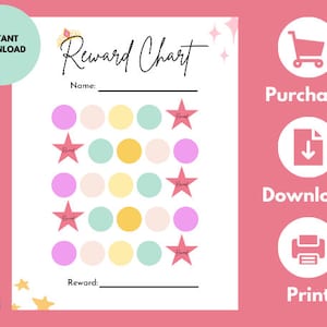 Kids Reward Chart | Printable Behavior Chart | Daily Chore Chart | Kids ...