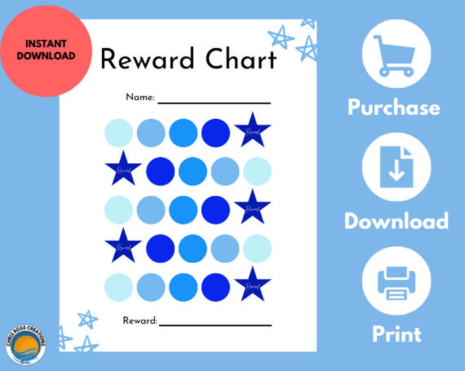 Kids Reward Chart | Printable Behavior Chart | Daily Chore Chart | Kids ...